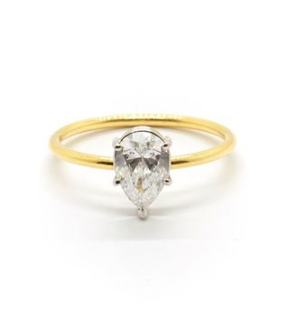 Natalie Marie Jewelry + Pear Cut Diamond Solitaire