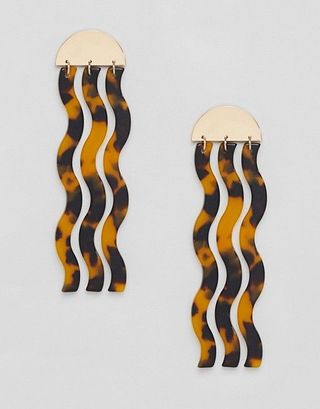 ASOS Design + Earrings With Tortoisheshell Drop Shapes