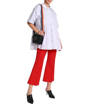 Opening Ceremony + Flared Gathered Cotton-Poplin Shirt