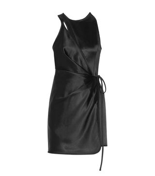 Alexander Wang + Wrap-Effect Cutout Satin Mini Dress