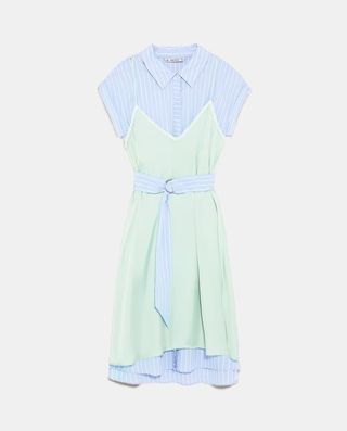 Zara + Shirt Dress With Layered Dress