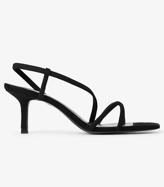 Zara + Mid-Heel Sandals With Elasticated Band Detail