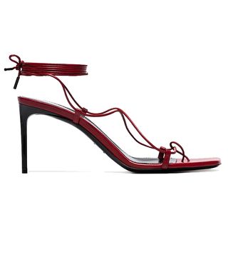 Saint Laurent + Red Paris 75 Naked Leather Strappy Sandals