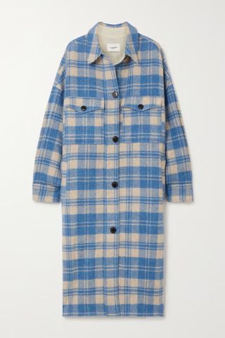 Isabel Marant Étoile + Fontia Oversized Checked Wool-Blend Flannel Coat