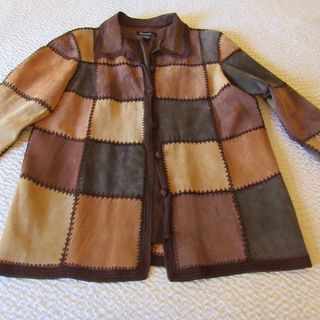 Etsy + Vintage Patchwork Suede Leather Jacket