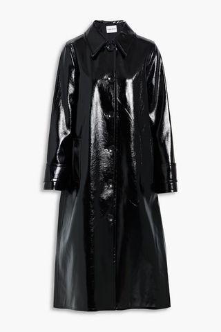 Stand Studio + Mette Faux Patent-Leather Coat