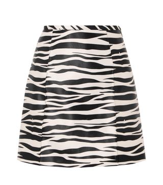 We11done + Zebra-Print Satin Mini Skirt