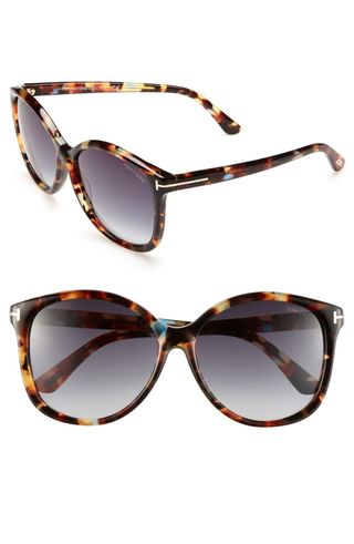 Tom Ford + Alicia 59Mm Sunglasses in Havana/Blue