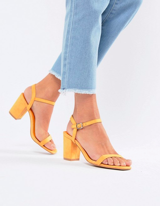 Glamorous + Peach Block Heel Sandals
