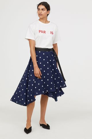 H&M + Wide-Cut Wrap-Front Skirt