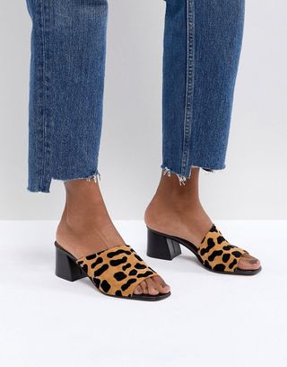 ASOS + Suede Asymmetric Heeled Sandals