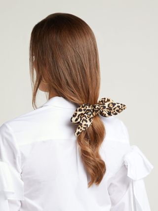 House of Lafayette + Leopard-Print Silk Bow Hair Slide