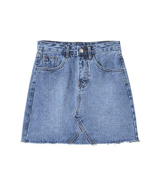 EGGKA + Denim A-Line Short Skirt