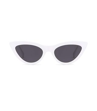 A.E. Vogue + Sunglasses Double Bridge Cat Eye Gradient Lens Metal Temple UV400