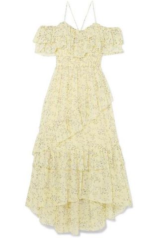 Ulla Johnson + Penninah Cold-Shoulder Ruffled Floral-Print Silk-Georgette Dress