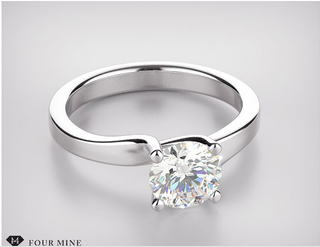 Four Mine + East West Twist Solitaire Diamond Engagement Ring