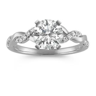 Shane & Co. + Round Diamond Infinity Engagement Ring in 14k White Gold