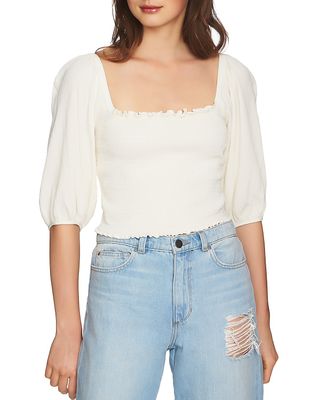 1.State + Blouson Sleeve Cropped Top