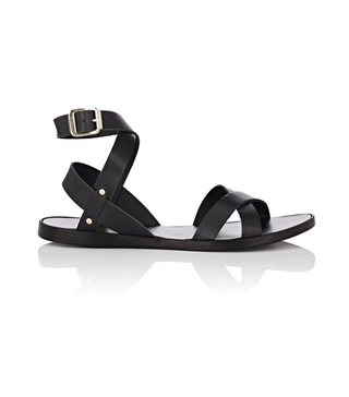 Barneys New York + Leather Ankle-Wrap Sandals