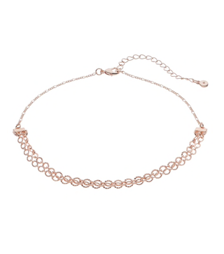 LC Lauren Conrad + Textured Citcle Link Swag Choker Necklace