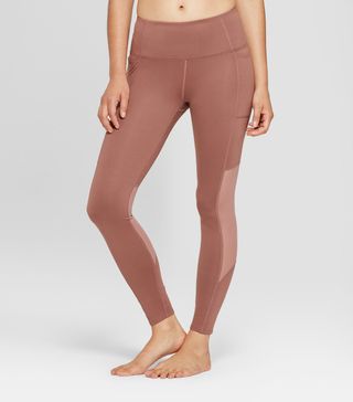 JoyLab + Comfort High Rise 7/8 Leggings With Mesh Panel and Side Pockets