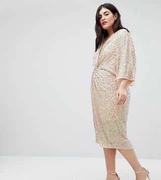 ASOS Curve + Embellished Sequin Kimono Midi Dress