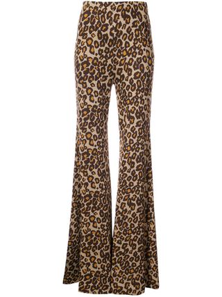 Rosetta Getty + Flared Leopard Print Trousers