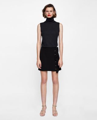 Zara + Mini Skirt With Metal Appliqués