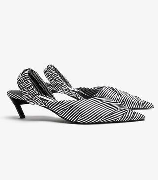 Zara + Striped Slingback Shoes
