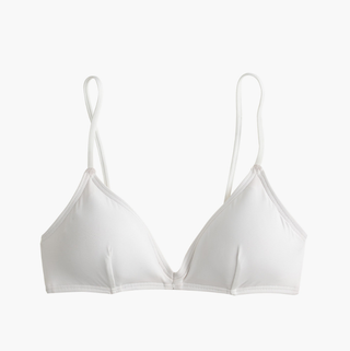 J.Crew + French Bikini Top in White