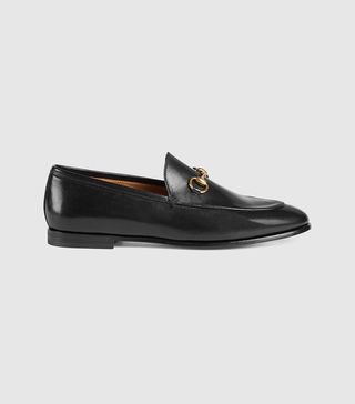 Gucci + Jordaan Leather Loafers in Black