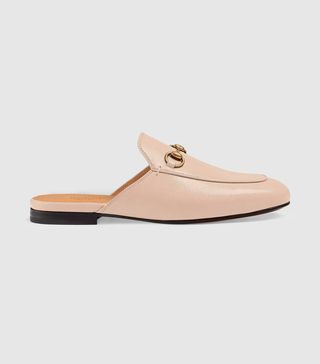 Gucci + Princetown Leather Slippers in Light Pink