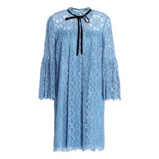 Temperley London + Velvet-Trimmed Guipure Lace Mini Dress