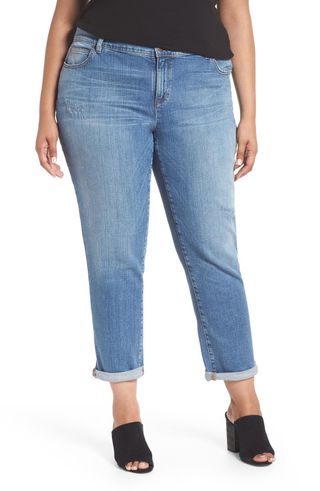 Eileen Fisher + Stretch Organic Cotton Boyfriend Jeans