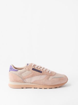 Reebok + Classic Suede, Mesh and Leather Trainers