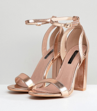 Lost Ink + Rose Gold Blaise Block Heeled Sandals