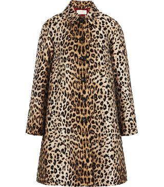 Sara Battaglia + Leopard-Jacquard Coat