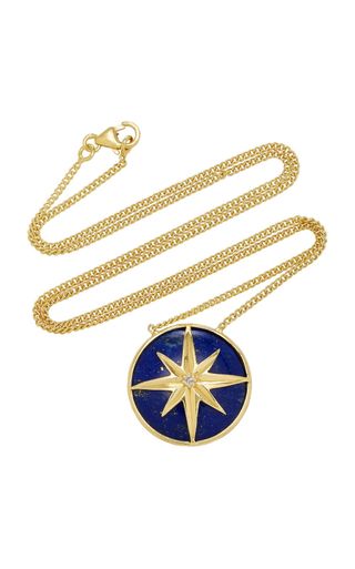 Theodora Warre + Star Pendant Lapis Gold-Plated Sterling Silver Necklace
