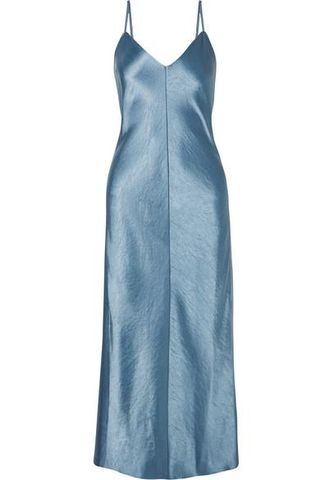 Theory + Hammered-Satin Midi Dress