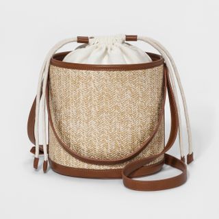 Who What Wear x Target + Cube Woven Bucket Bag