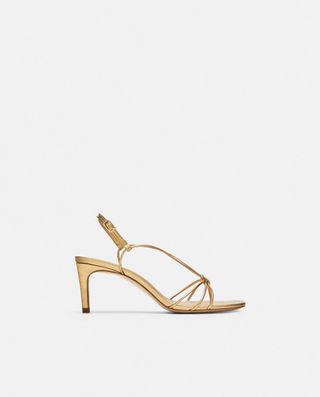 Zara + Leather High Heel Strappy Sandals