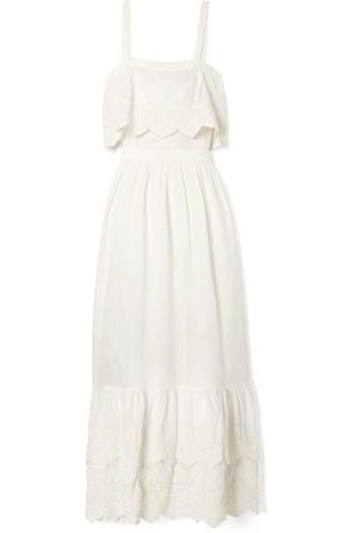 Paul & Joe + Embroidered Cotton-Voile Maxi Dress