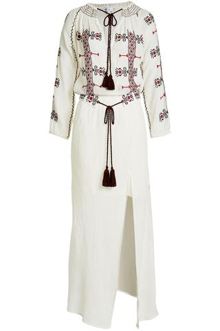 Christophe Sauvat + Embroidered Cotton Maxi Dress