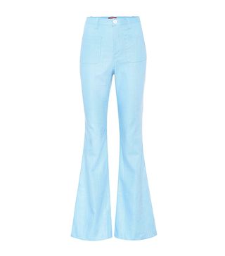 Staud + Patches Linen-Blend Trousers