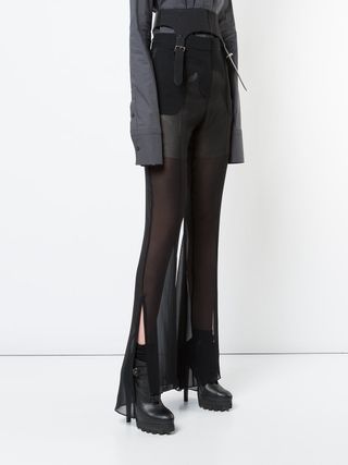 Vera Wang + Flared Transparent Styled Trousers