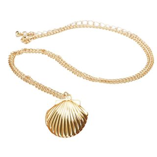 Joiner + Sea Shell Locket, Mermaid Valentine Necklace, Beach Locket