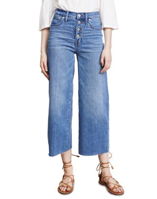 Madewell + Wide-Leg Crop Jeans: Button-Front Edition