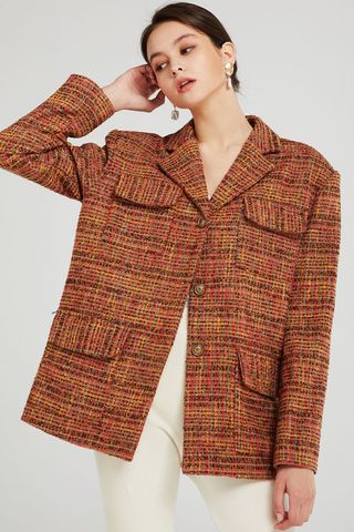 Storets + Brynn Oversized Tweed Blazer