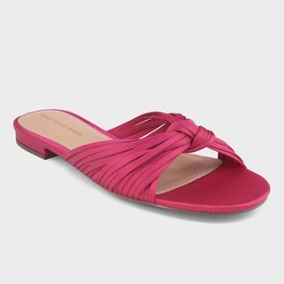 Who What Wear + Grace Satin Knotted Slide Sandals