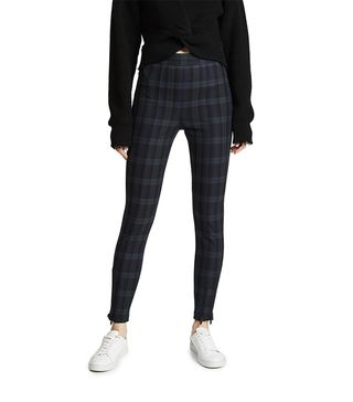 T by Alexander Wang + Stretch Plaid Fitted Leggings
